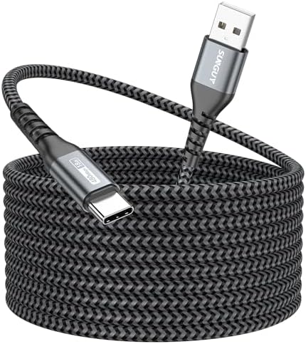 SUNGUY USB to USB C Cable 10FT[3Pack], USB A to USB C Cable 3A Type C Charger Fast Charging Nylon Braided for iPhone 16 15 Pro/Pro Max/Plus, Samsung Galaxy S23/S22/S21, USB C Devices – Enhanced Compatibility and Speed
