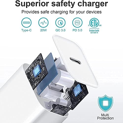 Rapid USB-C Fast Charger for i Pad Models – 20 W PD Wall Adapter with 6 FT Cable for Efficient Charging of i Pad Pro, Air, and Mini – MFi Certified, Compact Design for Travel, Enhanced Compatibility and Safety Features