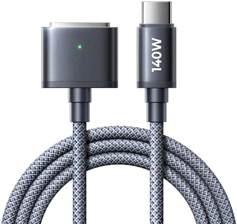 LISEN 6.6 ft USB-C to Mag-Safe 3 Charging Cable for Mac Book Air & Pro (2022-2024) – Premium Rapid Charging Solution, Durable Design with Elegant Midnight Finish, Ideal for Seamless Power Delivery and Enhanced Device Safety