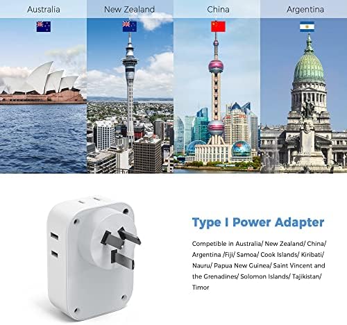 Ultimate European Travel Power Adapter: 4 AC Outlets & 3 Fast Charge USB Ports (1 USB-C PD 20 W) – Compact, Foldable Design for Effortless Connectivity in Spain, France, Germany, Italy, Portugal & Iceland – Versatile Compatibility for All Your Devices