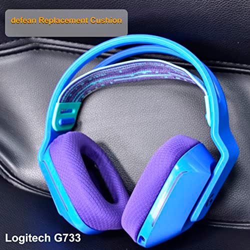Upgrade Your Logitech G733 Gaming Headset with Defean Replacement Ear Cushions – Comfort-Enhanced Noise Isolation Foam & Breathable Mesh Fabric, Gray Earpads for Superior Audio Experience and Long-lasting Durability