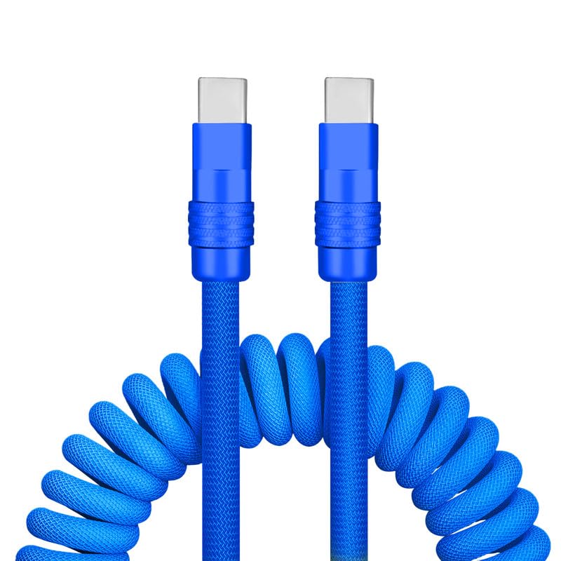 Transform Your Charging Experience with the Curly Chubby Retractable Fast Charging Cable – 240 W Power Delivery, USB A to Type C Flexibility, Adjustable Lengths from 1.3 to 2.3 FT, Durable and Stylish Red Design for Ultimate On-the-Go Convenience