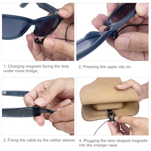 weishan Magnetic Charging Cable for Ray-Ban Meta Smart Glasses – 5 ft USB Cable for Wayfarer Sunglasses Charging Case – Enhanced Durability and Compatibility for Effortless Power Management