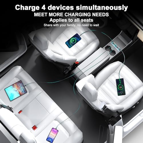 Revolutionize Your Tesla Model 3 and Model Y with Our Waterproof USB Hub – Fast Charging Docking Station for 2021-2024 Models, Multi-Port Design for Effortless Device Connectivity, Perfect Fit for Center Console (Excludes Model 3 2024) – Superior Durability and Seamless Power Solutions for Tesla Enthusiasts