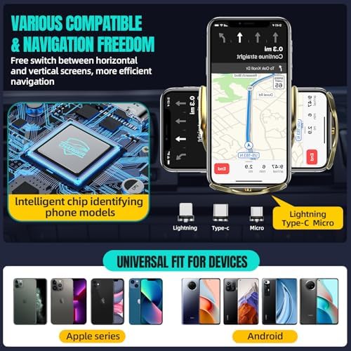 Max 15 W Fast Wireless Car Charger with Auto-Clamping Phone Holder – Qi-Certified Mount for i Phone 16/15/14/13/12 Pro Max & Samsung Galaxy S24/S23/S22/S21/S20/Note20 – Sleek Silver Design for Secure, Hands-Free Charging
