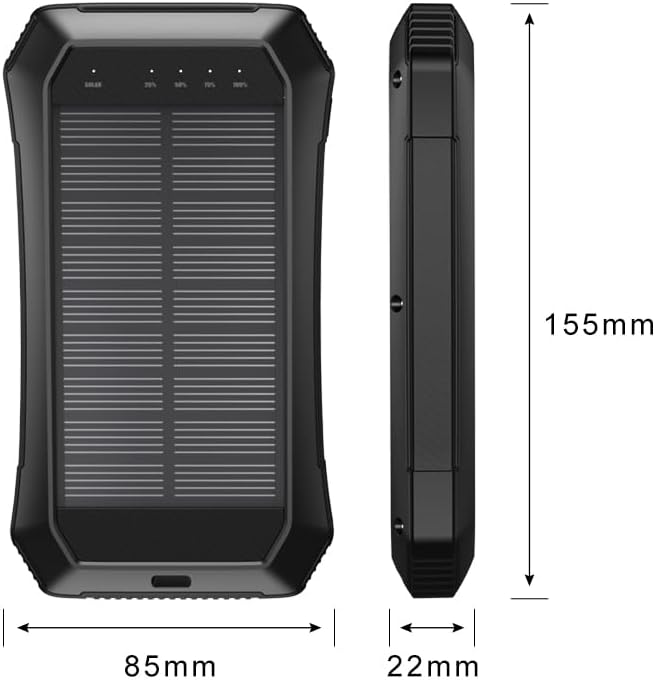 Ultimate Solar Power Bank 10000 m Ah – Versatile Wireless Charger with 20 LED Emergency Lights, Triple Device Fast Charging for Outdoor Adventures and Travel – Reliable, Eco-Friendly Power Solution for Camping and On-the-Go Charging