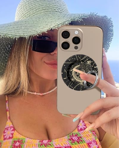 Tycamp Vintage Floral Magnetic Phone Grip – Chic Mag Safe-Compatible Ring Holder for i Phone 16/15/14/13/12 Series – Adorable & Practical Phone Stand for Women and Girls – Superior Grip for Safe Handling & Effortless Selfie Capture