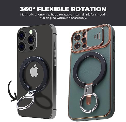 Magnetic Phone Ring Stand Holder Cell Phone Ring Holder 360 Degree Rotation Finger Ring Grip Adjustable Kickstand & Magnet Wireless Charging for iPhone 14 Plus 13 12 Pro Max Mini Accessories – White – Enhanced Compatibility and Speed
