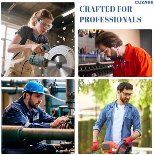 Cuzabe OSHA-Compliant Bluetooth Earplug Headphones – Advanced Noise-Canceling Neckband Earbuds with 20-Hour Battery Life & Customizable Fit for Enhanced Workplace Audio Safety and Comfort