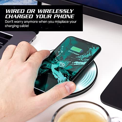 Star Trek Illuminating Wireless Charger & Backup Battery Pack – Sci-Fi Inspired Portable Phone Charger with Light-Up Transporter Pad Logo for Enhanced Compatibility and Fast Charging – Ultimate Gift for Star Trek Fans and Tech Enthusiasts