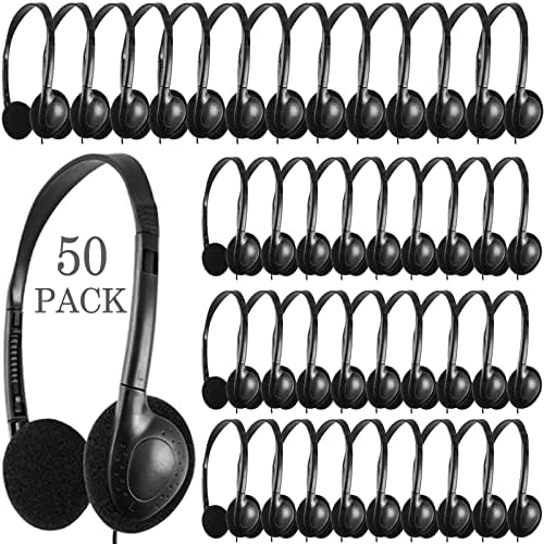 Bulk Kids Headphones – 25-Piece Classroom Audio Package for Enhanced Learning – Lightweight Adjustable On-Ear Design with Universal Device Compatibility in Sleek Black – Perfect for Engaging Group Activities and Extended Listening Comfort – Durable and Affordable Solution for Students and Adults