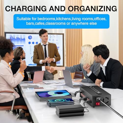 200 W USB-C Charging Hub with 20 Ports – Fast Charge Station for i Phone, i Pad, Kindle, and More – Multi-Device Power Solution with Enhanced Safety Features – Portable USB Wall Charger for Home and Office Use – Efficient Multi-Device Charging Station
