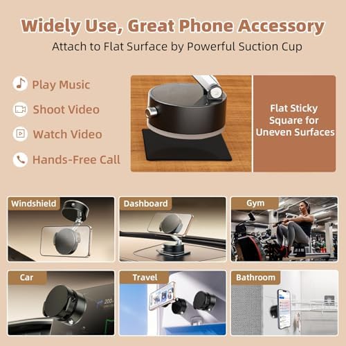 SEVENKA 360-Degree Magnetic Car Phone Holder: Universal Adjustable Mount for Hands-Free Navigation with Secure Windshield Suction – Compatible with i Phone & Samsung for Enhanced Road Safety and Optimal Viewing Angles