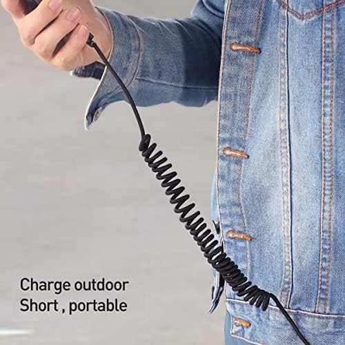 AICase 90 Degree Coiled Lightning Cable – 6 ft Flexible Nylon Charging Cord with Right Angle Design for Enhanced Gaming Experience, LED Indicator for Fast Charge & Data Syncing, Compatible with i Phone XS/XS Max/XR/X/8/8 Plus/7/7 Plus, i Pad Pro & More