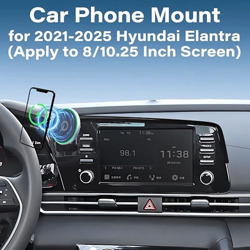 Hyundai Elantra 2021-2025 Premium Wireless Phone Holder with 15 W Fast Charging – Versatile 360-Degree Rotating Mount for 8/10.25 Inch Touch Screens – Essential Hands-Free Accessory for Safe Navigation and Driving Convenience