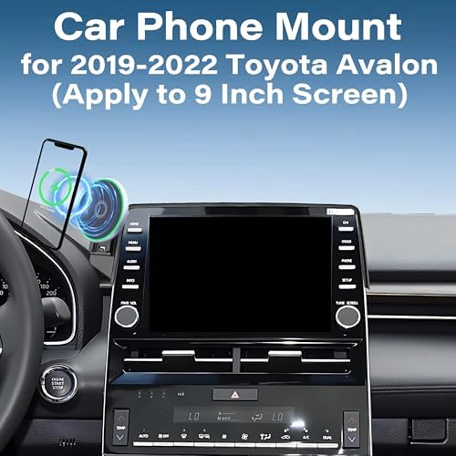 Toyota Avalon 2019-2022 Premium Car Phone Mount with 15 W Fast Wireless Charger – 360-Degree Adjustable Holder for 9-Inch Screens | Hands-Free Secure Design for Optimal Driving Experience and Seamless Connectivity