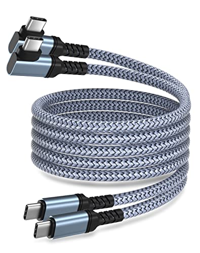 Premium 2-Pack USB C Charger Cable – 6 FT Right Angle Design for 100 W PD Fast Charging & 10 Gbps Data Transfer – Compatible with i Phone 15 Series, i Pad Pro, Mac Book & Samsung Galaxy S23/S22 – Durable Nylon Braided for Optimal Performance and Convenience