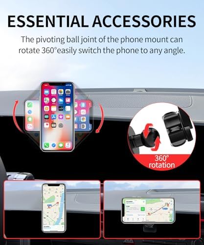 Premium 360° Rotating Car Phone Holder for 2024-2025 Hyundai Sonata – Secure Mag Safe Compatible Mount with Fixed Clip for 12.3-Inch Screens, Non-Obstructive Design for Air Vents, Enhanced Stability and Easy Access to Navigation & Calls