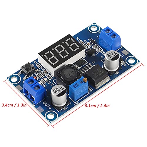 Efficient 8-Piece LM2596 Adjustable Buck Converter Module – Versatile DC Voltage Regulator for Precision Power Management from 4 V-40 V to 1.25 V-37 V with LED Voltage Display for Seamless Electronic Project Integration and Optimal Energy Efficiency