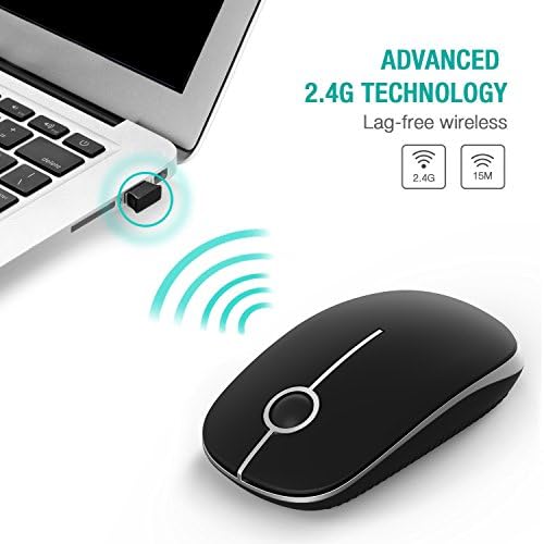 Sleek Vssoplor Wireless Mouse – Ultra-Slim Silent Optical Companion for Laptops & PCs | 2.4 GHz Nano Receiver, Perfect for Quiet Workspaces & Travel | Enhanced Compatibility for Windows, Mac & Linux