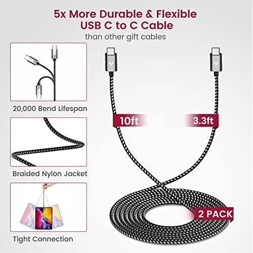 VELOGK 25 W PD PPS Super Fast USB-C Charging Kit: High-Speed Wall & Car Charger for Samsung Galaxy S25/S24/S23 Ultra/S23+/S23/S22/S21/S20/Plus/Note 20 & i Pad Pro – Includes 2 Durable 3.3 ft Nylon C-to-C Cables for Optimal Performance and Safety