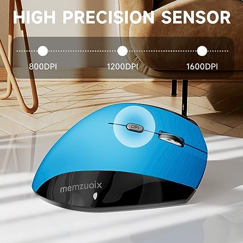 Elevate Your Comfort and Style with the memzuoix Purple Ergonomic Wireless Mouse – Right-Handed Vertical Design for Natural Wrist Posture, Adjustable DPI of 800/1200/1600, Perfect for PCs, Laptops, and Desktops – Experience Lag-Free 2.4 G Connectivity and Enhanced Productivity!
