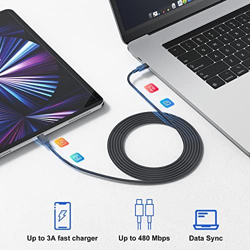 Ultimate USB C Charger for i Phone 16 & 15 – Fast Charging with 10 FT Long USB C to C Cable – Ideal for i Pad Pro 12.9/11 & i Pad Air 5 th – Reliable Power Block for Home & Travel – Enhanced Speed & Compatibility