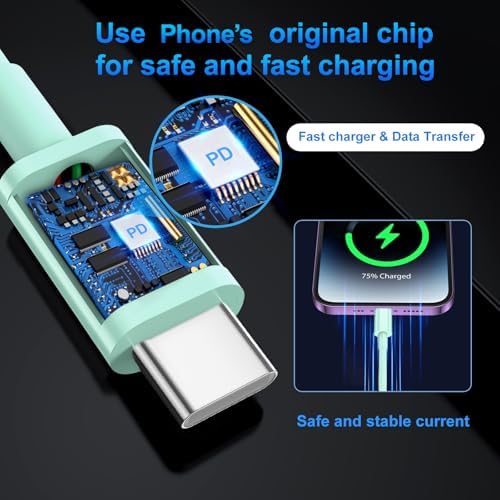 Compatible with iPhone 16/15 Charger Fast Charging, Dual Port 20W USB C Wall Charger Block Type C to Type C 10ft Long USB C Fast Charing Cable for Phone 15/16/Pro Max/Pro/PlusPad Pro/Air/Android – Enhanced Compatibility and Speed