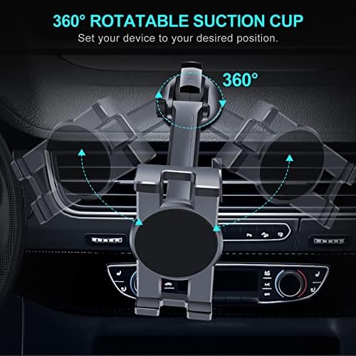 Ultimate 360° Rotatable Car Tablet Mount Holder for Dashboards & Windshields – Secure Suction Cup Stand for i Pad Pro, Samsung Galaxy Tabs, and i Phone Models 4.7″-12.9″ – Enhanced Compatibility for Safe Navigation and Hands-Free Access