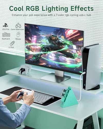 Maximize Your Device Connectivity with the Stylish Dark Purple USB C Hub Tower – 4-Port Splitter Adapter Featuring 2 FT Cable for Mac Book, i Mac, and Surface – High-Speed USB 3.0 Hub for Effortless Multi-Device Management and Enhanced Productivity