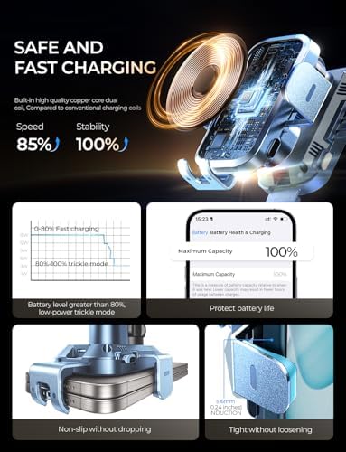 Universal Auto Clamping Phone Holder for Car – CHGeek 360° Rotating Mount for i Phone 15/14/13/12 Mini & Samsung Galaxy – Effortless One-Handed Use, Enhanced Safety, and Durable Design for Seamless Driving Experience