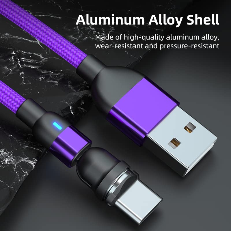 Revolutionize Your Charging Routine with the 3-Pack Nylon Braided 3 A Fast Charging Magnetic Data Cables – Universal Compatibility for Micro USB & Type C Devices – Tangle-Free 1.6 ft Length for Hassle-Free Power-Up – Perfect for On-the-Go Lifestyles & Everyday Use