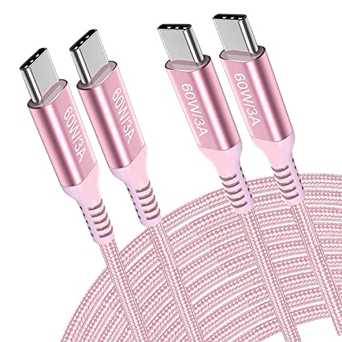 Fast Charging USB C to USB C Cable – 10 ft Braided Type C Charger Cord (2-Pack) for i Phone 15 Series, i Pad Pro/Air, Mac Book Air, Samsung Galaxy S23/S22/S21, Note 20 & PS5 – 60 W Power Delivery, Durable & Tangle-Free Design for Maximum Flexibility and Enhanced Compatibility