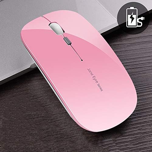 Uciefy Q5 Slim Rose Gold Wireless Mouse – Portable Optical Rechargeable Design with Silent Click, USB Receiver & Type C Adapter for Effortless PC, Laptop & Desktop Compatibility – Elevate Your Workspace with Style & Precision