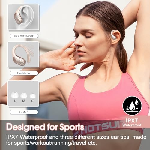 Ultimate Bluetooth 5.4 Wireless Earbuds with 75-Hour Playtime – Ergonomic Deep Bass Sport Headphones with IPX7 Waterproof Rating for Active Lifestyles, Advanced ENC Noise Cancelling Mic for Superior Call Clarity – Ideal for Fitness and Outdoor Activities