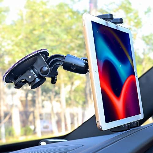 Universal Windshield Tablet Mount for 4-13″ Devices – Sturdy Suction Cup Holder with 360° Viewing Flexibility for i Pad Pro, Samsung Galaxy Tab, and Kindle Fire – Reliable Navigation & Entertainment Solution for Drivers and Passengers
