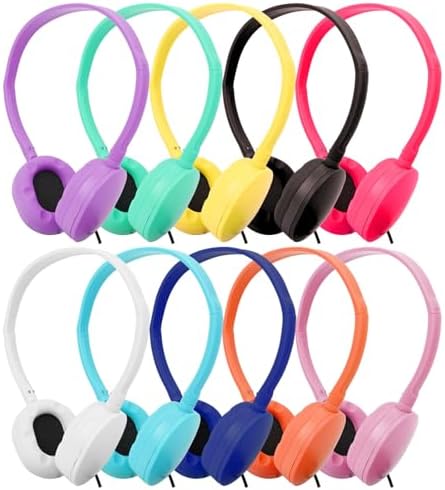 Colorful Classroom Headphone Set – 15-Pack Wired Earphones for Students, Teens, and Adults | Perfect for Group Learning, Multimedia Activities, and School Engagement | Comfortable, Durable Design with Broad Device Compatibility