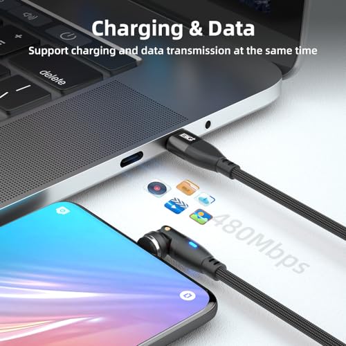 Revolutionize Your Charging Experience with the BIG+ 2 Pack USB C Magnetic Charging Cable – Featuring 540-Degree Swivel Head and 6-in-1 PD Fast Charging Compatibility for i-Products and Android Devices, Durable Nylon Braided Design for Maximum Longevity and Style, Includes 3.3 ft and 5.9 ft Lengths for Ultimate Versatility and Convenience