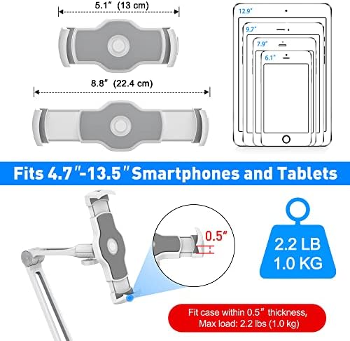 Revolutionize Your Kitchen Setup with Above TEK 3-in-1 Highflex 360° Adjustable i Pad Wall Mount – Universal Under Cabinet Tablet Holder for i Pads, Mini, Air & Surface Pro, Effortless Installation, Sleek Black Finish for Modern Functionality