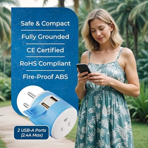 OREI Switzerland Travel Plug Adapter with Dual USB Ports – Ultimate Type J Charging Solution for USA Devices – Fast, Efficient Power for i Phones, Laptops, Tablets & More – Essential Travel Accessory for Hassle-Free Connectivity