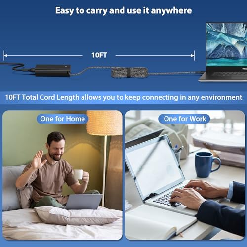 90 W USB-C Power Adapter for Dell Laptops – Ultra-Fast Charging, Slim & Travel-Friendly Design, Compatible with XPS, Latitude, Chromebook & Precision Models – Advanced Safety Mechanisms for Reliable Power On-the-Go
