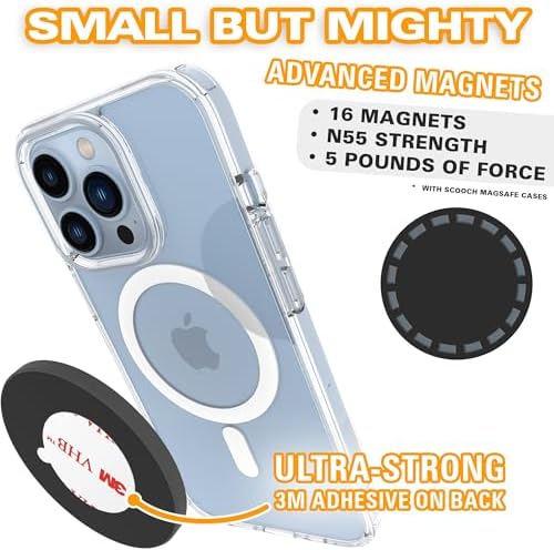Revolutionary Scooch Wingmount Magnetic Phone Mount for Cars – Ultimate Hands-Free Smartphone Holder with Strong Magnet for Dashboard, Adjustable Viewing Angles, Compatible with All Smartphone Models and Cases – Enhance Your Driving Safety and Convenience (2022 Model)