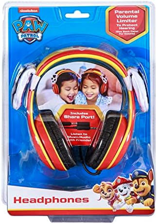 Paw Patrol Marshall Kids Wired Headphones – Safe Volume Limiting Earphones for Young Listeners, Perfect for School, Home, and Travel – Comfort-Driven Design with Adjustable Headband and Plush Ear Cushions for Extended Use