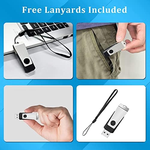 Reliable Wooolken 32 GB USB Flash Drives 10-Pack – Portable Memory Sticks with Keychains for Effortless File Transfers on PC & Laptop – Fast USB 2.0 Storage Solution in Sleek Black Design