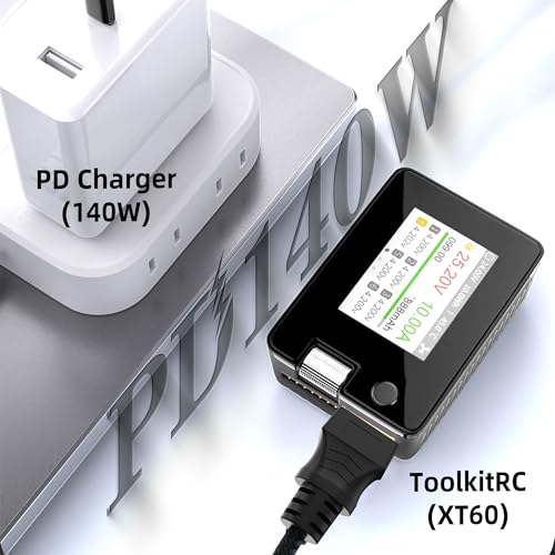 Type C to XT60 Charging Cable, USB C to XT60 Female Adapter Cable, XT60 to Type-C Fast Charging Cable for M7 M6 M6D Charger Fatshark Skyzone FPV Monitor Power – 2m/6.6ft – Enhanced Compatibility and Speed