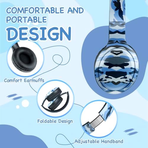 Advanced Bluetooth 5.3 Over-Ear Kids Headphones – Foldable Wireless Design with HD Sound, Built-In Microphone, and Safe Volume Control for Music, Gaming, and Movies – Universal Compatibility with Smartphones & Tablets (Black)