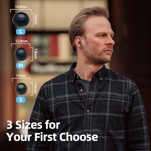 Transform Your Listening Experience with Memory Foam Ear Tips for Jabra Elite 10 & 10 GEN 2 – Anti-Slip, Noise-Isolating Comfort Set, Available in S/M/L (Black) – Non-Allergenic with Dust Mesh for Optimal Hygiene and Performance