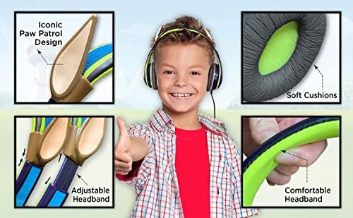 Paw Patrol Marshall Kids Wired Headphones – Safe Volume Limiting Earphones for Young Listeners, Perfect for School, Home, and Travel – Comfort-Driven Design with Adjustable Headband and Plush Ear Cushions for Extended Use