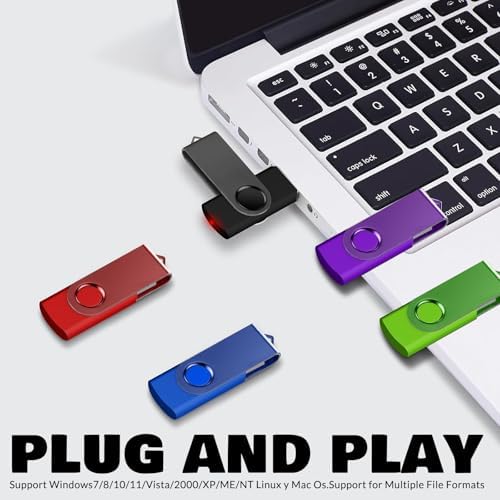 FEWINA 2 GB USB Flash Drive Bulk Pack – 20 Swivel Memory Sticks for Effortless Data Storage & Transfer – Reliable USB 2.0 Jump Drives for Personal, School & Business Use – Compact & Durable Backup Solution in White