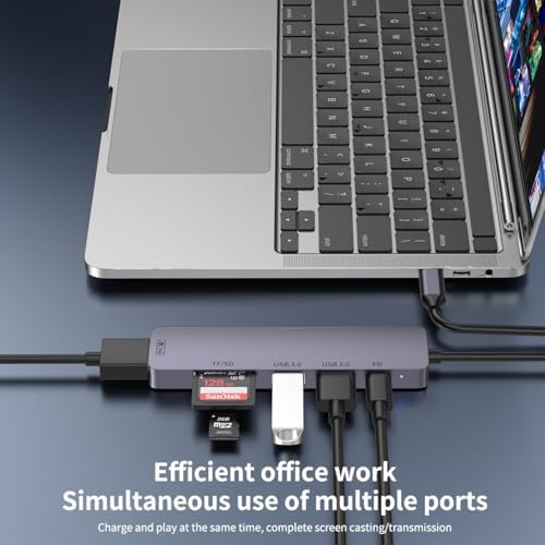 Elevate Your Tech Game with the Jadebones 6-in-1 USB-C Hub: Ultimate 100 W Power Delivery, Dual USB-A Ports, SD/TF Card Reader & 4 K HDMI Adapter for Mac Book & Laptops – Compact High-Speed Solution for Effortless Productivity and Media Enjoyment